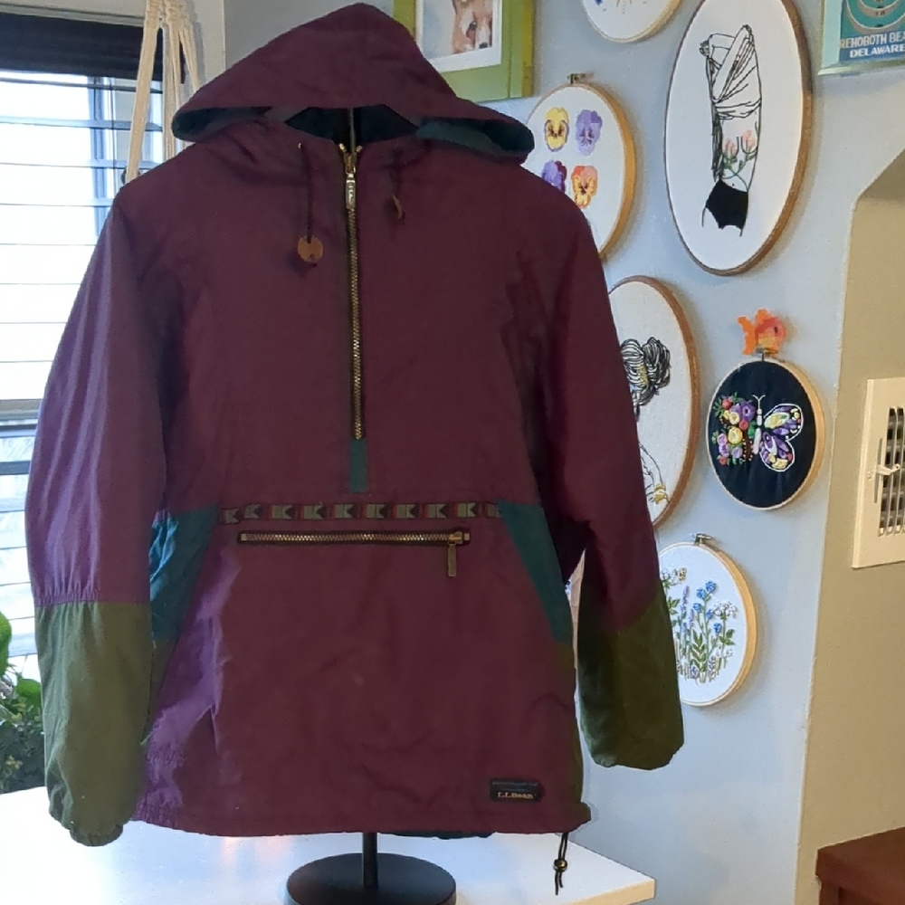 Vintage LLBeanPurple and Green Hooded Jacket